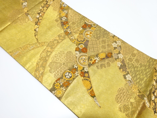 JAPANESE KIMONO / VINTAGE FUKURO OBI / WOVEN CLASSICAL PATTERN